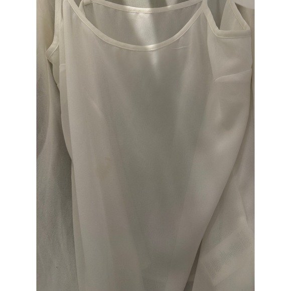 MICHAEL Michael Kors Cream Embroidered Sheer Flowy V Neck Blouse Top Size S - Picture 7 of 10